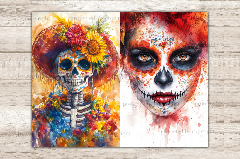 sugar-skull-junk-journal-pages-halloween-ephemera