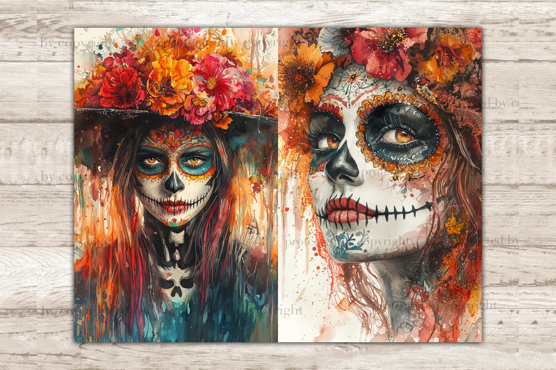 sugar-skull-junk-journal-pages-halloween-ephemera