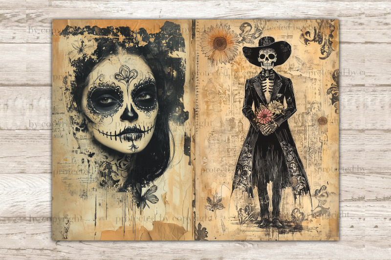 day-of-the-dead-junk-journal-pages-gothic-ephemera