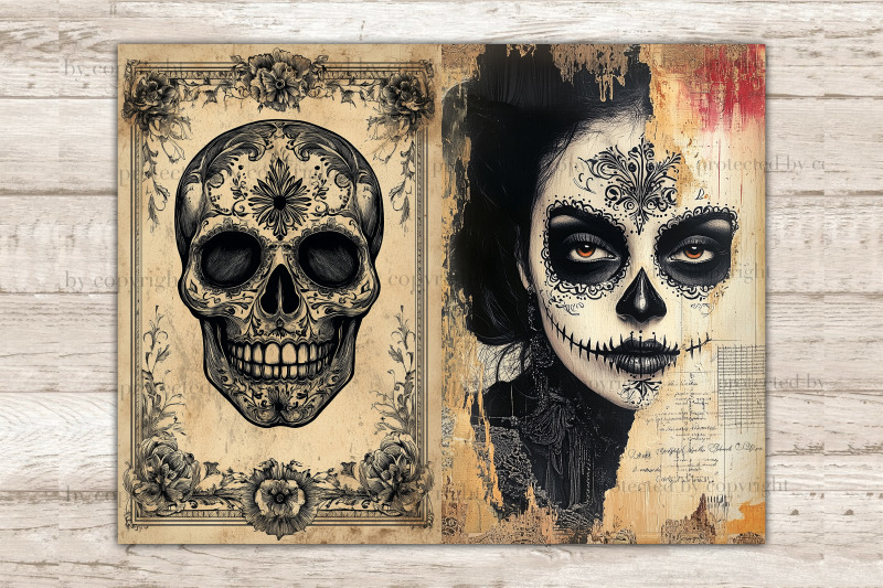 day-of-the-dead-junk-journal-pages-gothic-ephemera