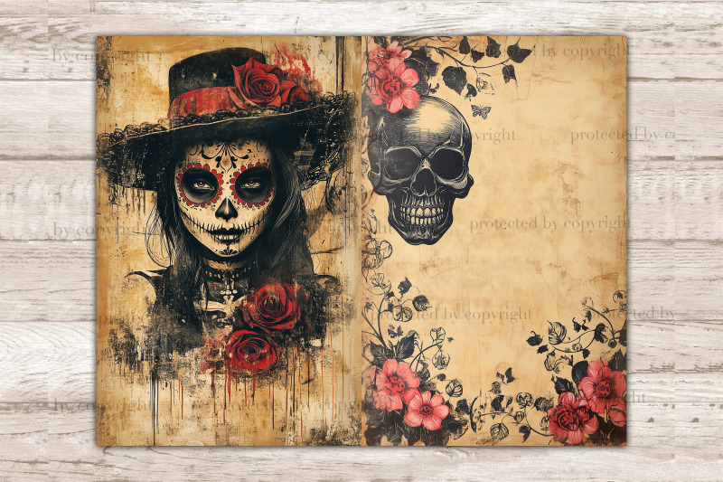 day-of-the-dead-junk-journal-pages-gothic-ephemera