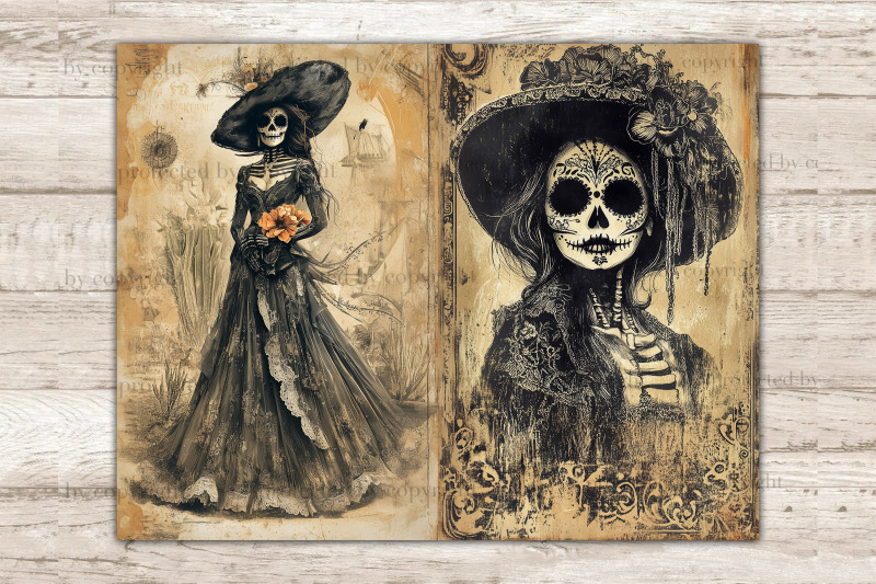 day-of-the-dead-junk-journal-pages-gothic-ephemera