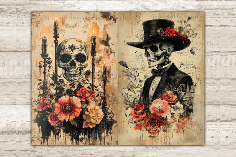 day-of-the-dead-junk-journal-pages-gothic-ephemera