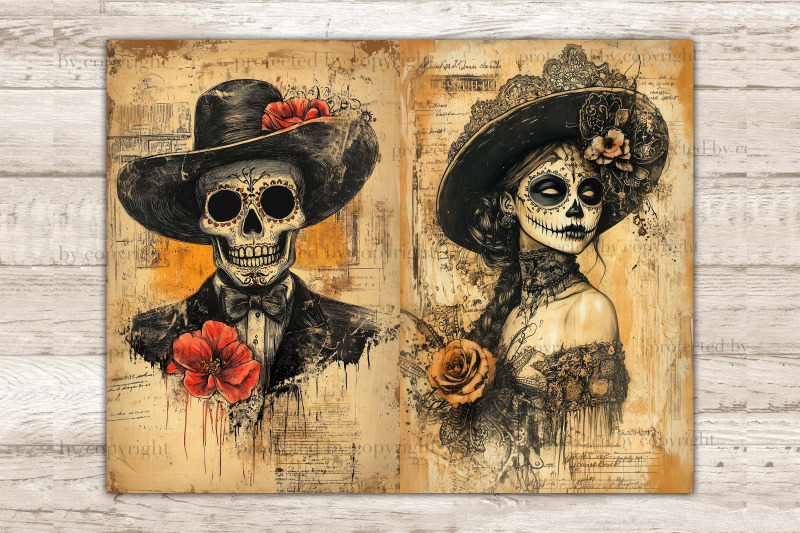 day-of-the-dead-junk-journal-pages-gothic-ephemera