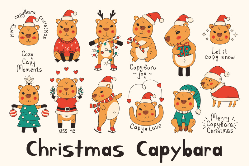 christmas-capybara-png-clipart