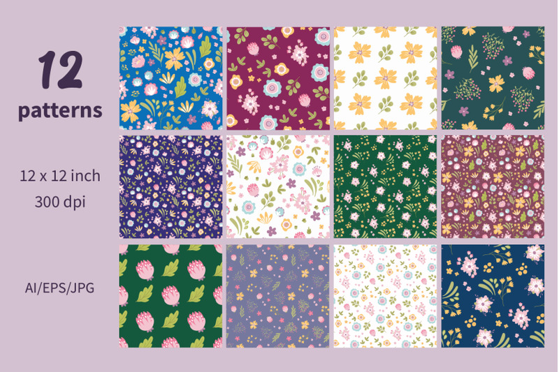 flowers-paper-seamless-patterns