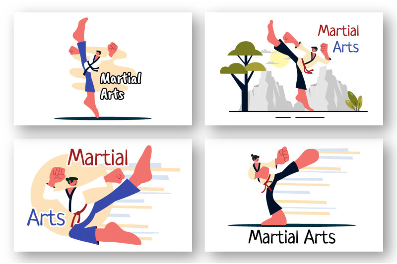 9-martial-arts-vector-illustration