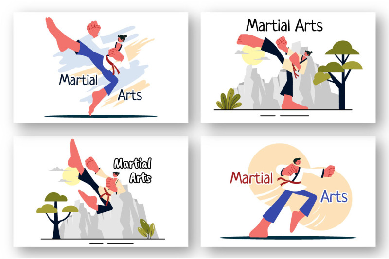 9-martial-arts-vector-illustration