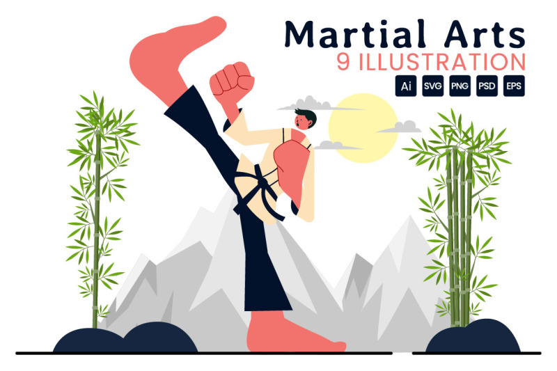 9-martial-arts-vector-illustration