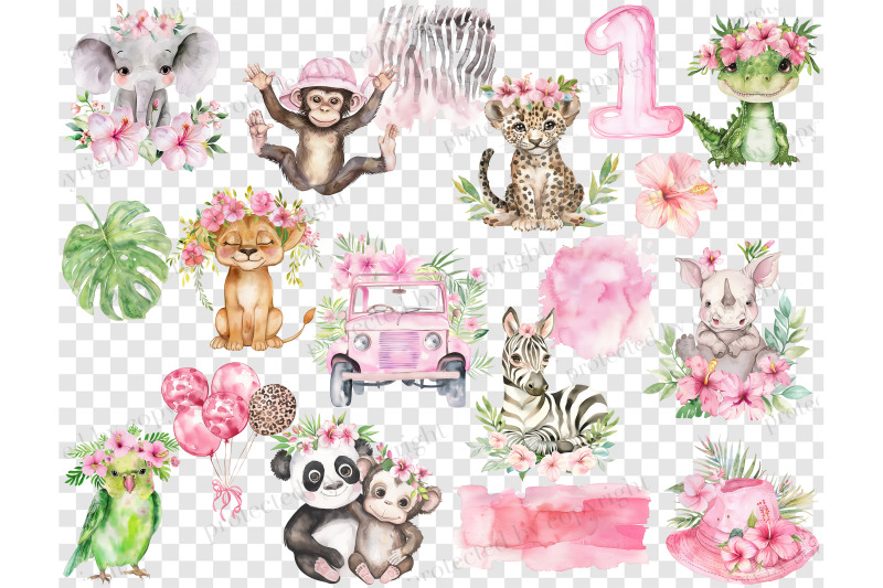 pink-safari-clipart-baby-shower-png-bundle