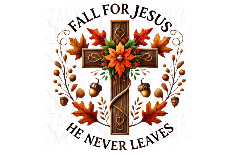 fall-for-jesus-he-never-leaves-png-christian-cross-sublimation-design