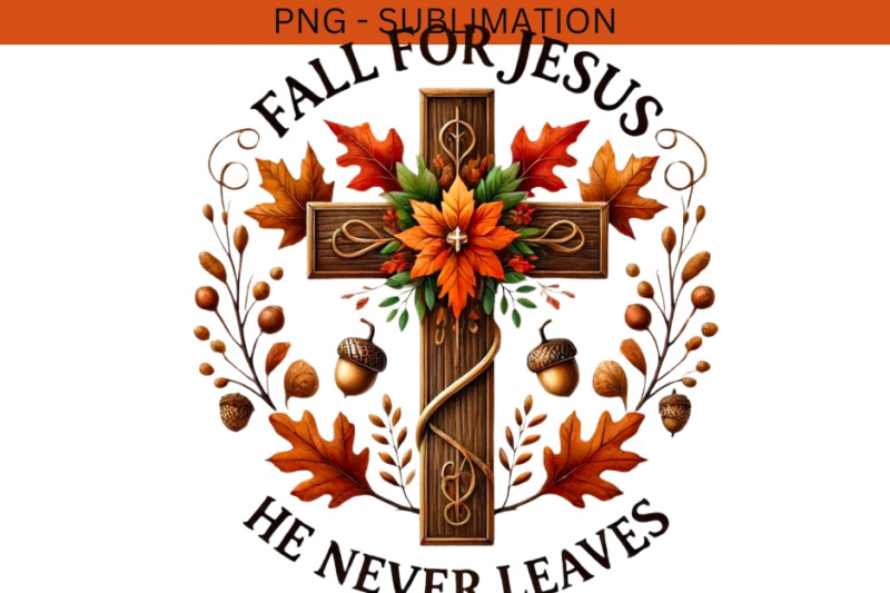 fall-for-jesus-he-never-leaves-png-christian-cross-sublimation-design