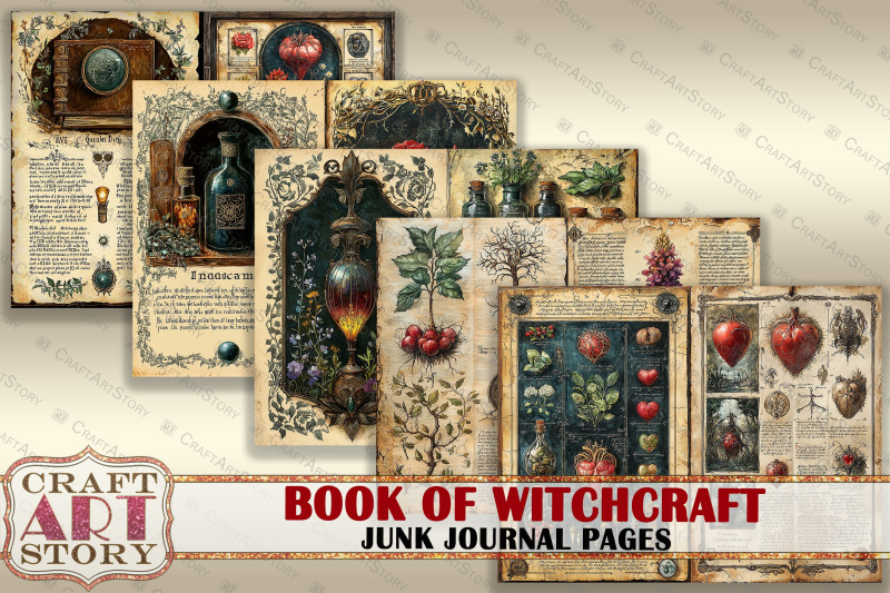 book-witchcraft-junk-journal-pages-printable-mystic-witch