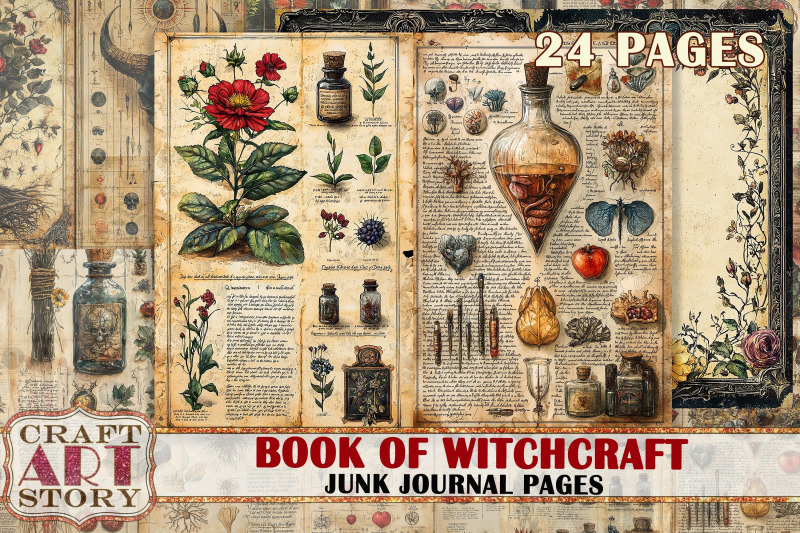 book-witchcraft-junk-journal-pages-printable-mystic-witch