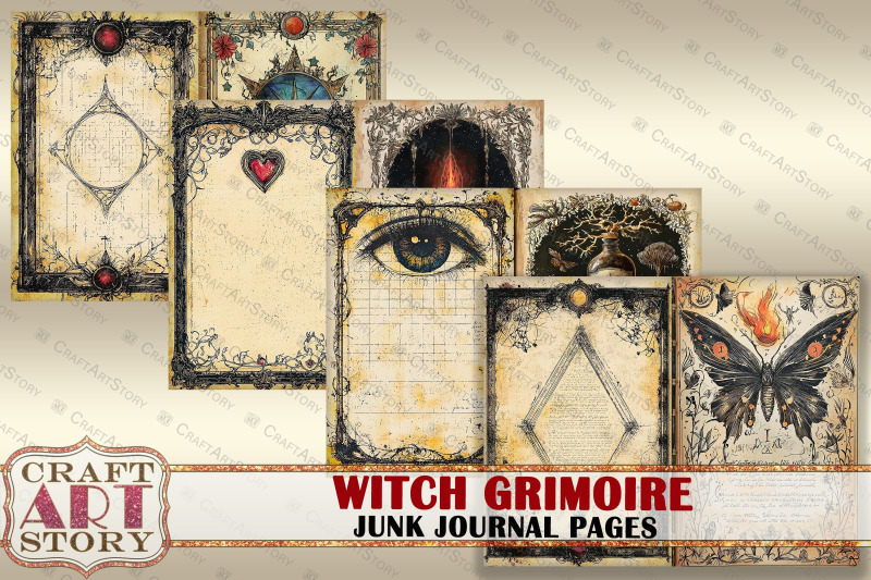 witch-grimoire-junk-journal-pages-printable-mystic-witch