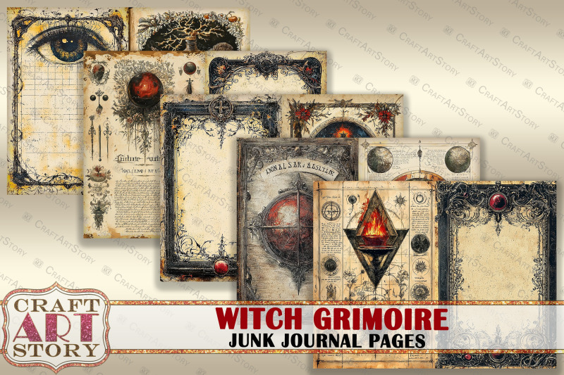 witch-grimoire-junk-journal-pages-printable-mystic-witch