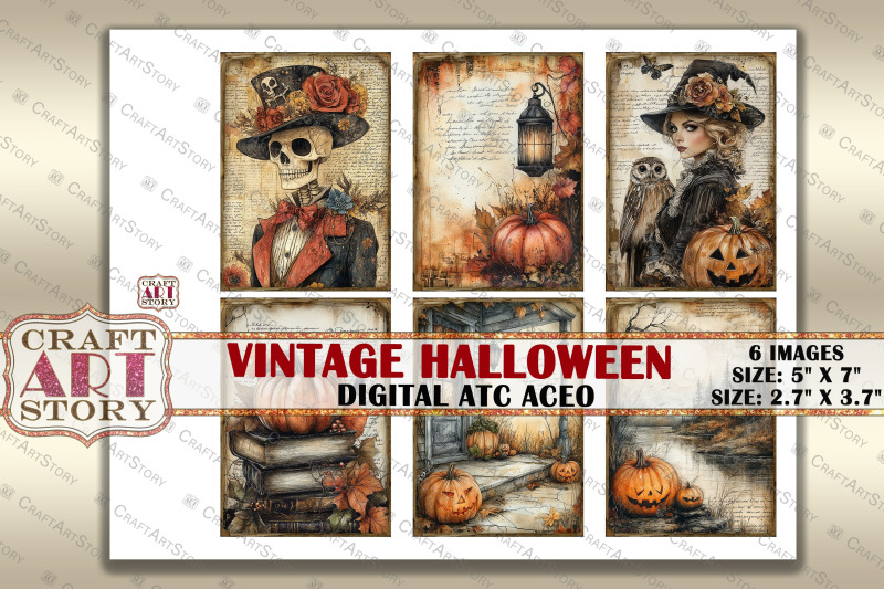 halloween-2-picture-collage-cards-atc-bonus-decoupage