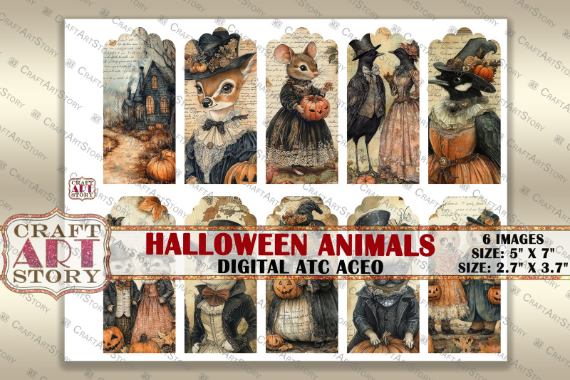 halloween-animals-1-picture-collage-cards-atc-bonus