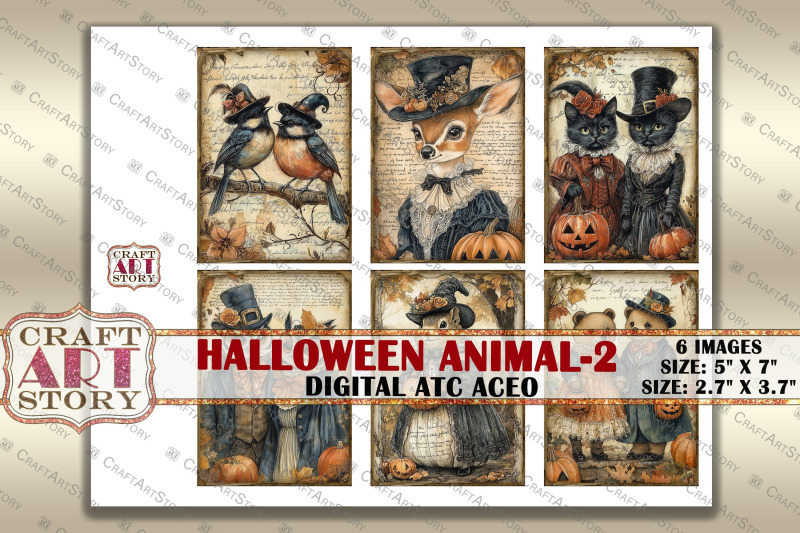 halloween-animals-2-picture-collage-cards-atc-bonus