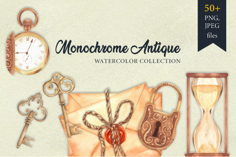 monochrome-antique-watercolor-collection