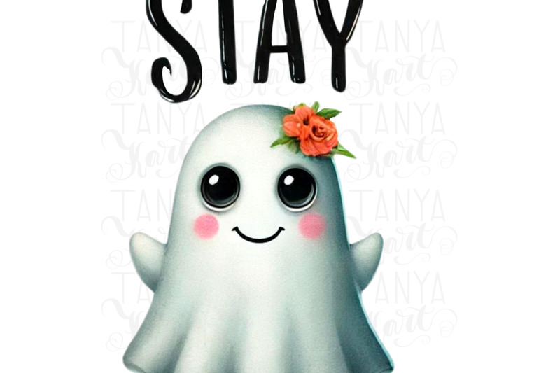 stay-spooky-vintage-ghost-print-retro-halloween-sublimation-design