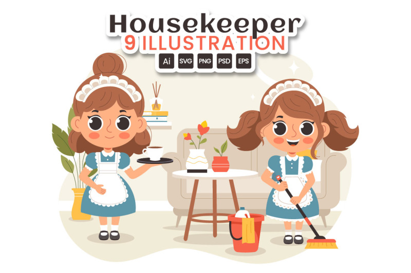 9-professional-girl-maid-illustration