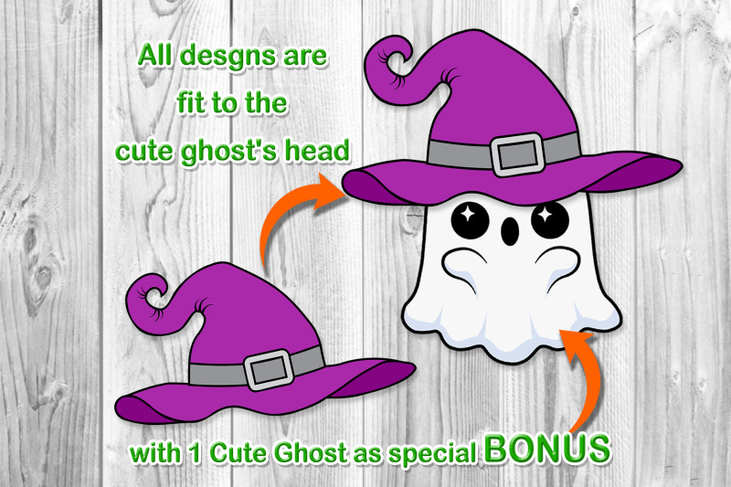 cute-ghost-witch-hat-brimmed-hat-clip-art-set