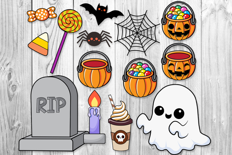 cute-ghost-decor-elements-svg-clip-art-set