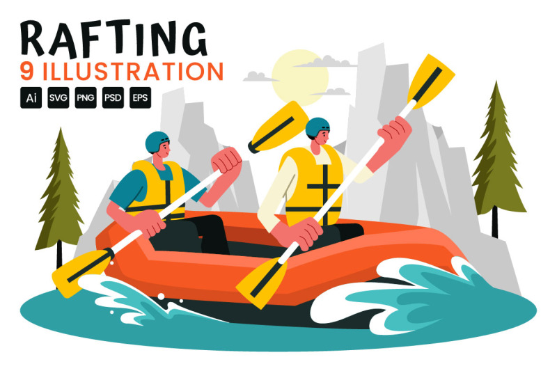 9-rafting-sports-illustration