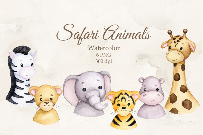 safari-animals-watercolor-cliparts-png