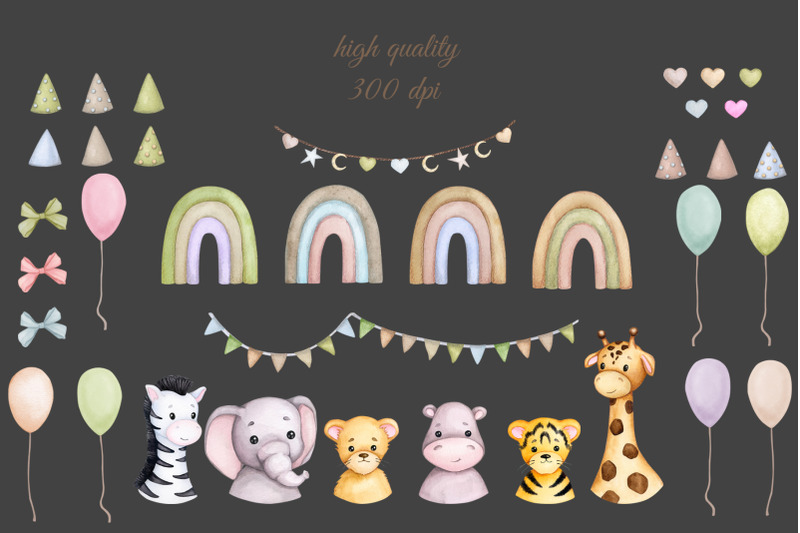 jungle-animals-baby-shower-clipart-png