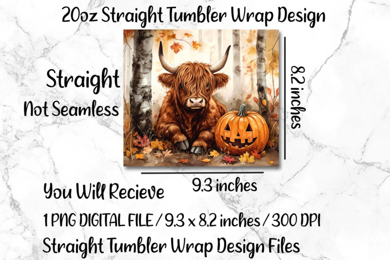 highland-cow-20oz-skinny-tumbler-wrap-sublimation-design