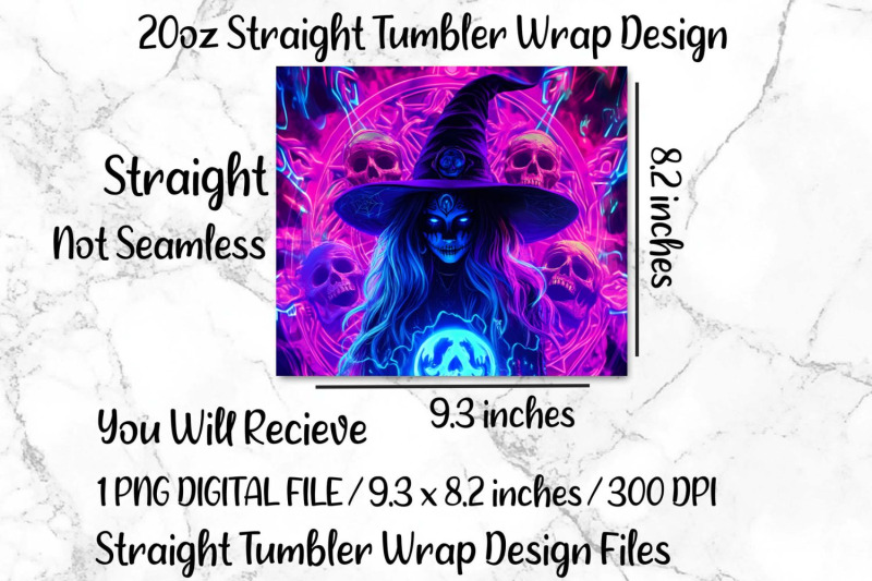 neon-witch-20oz-skinny-tumbler-wrap-sublimation-design