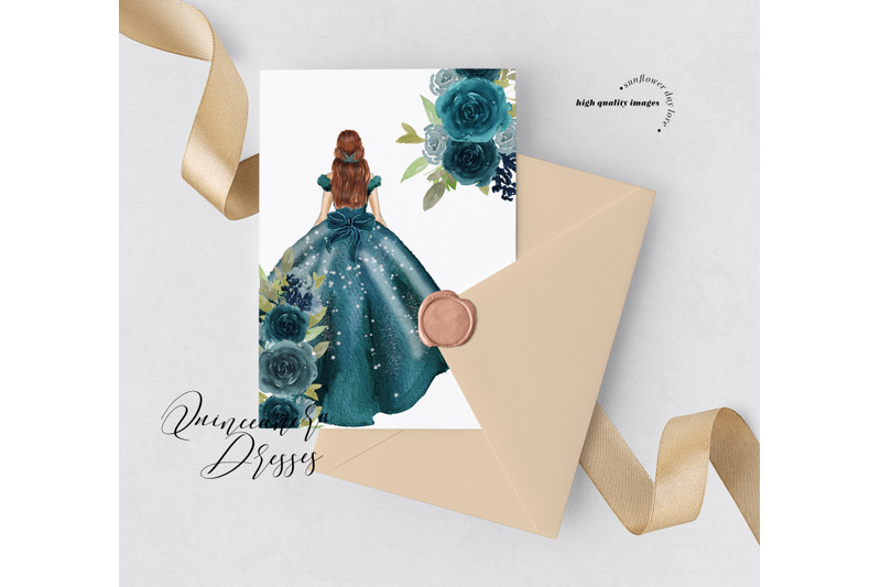 dark-aqua-amp-teal-princess-dresses-clipart-butterfly-quinceanera