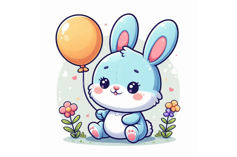 an-adorable-cartoon-rabbit-with-a-balloon