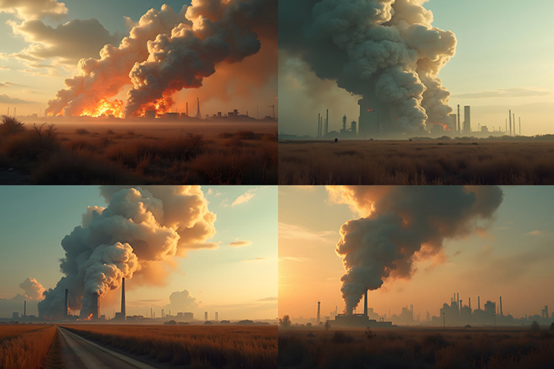 industrial-sunset-with-smoke-plumes