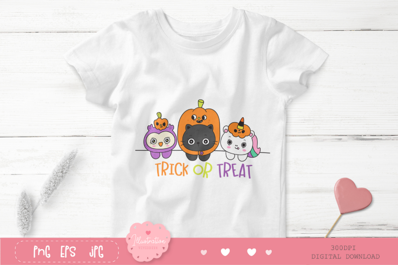 halloween-animal-cat-unicorn-and-owl-kawaii-cliparts-cartoon