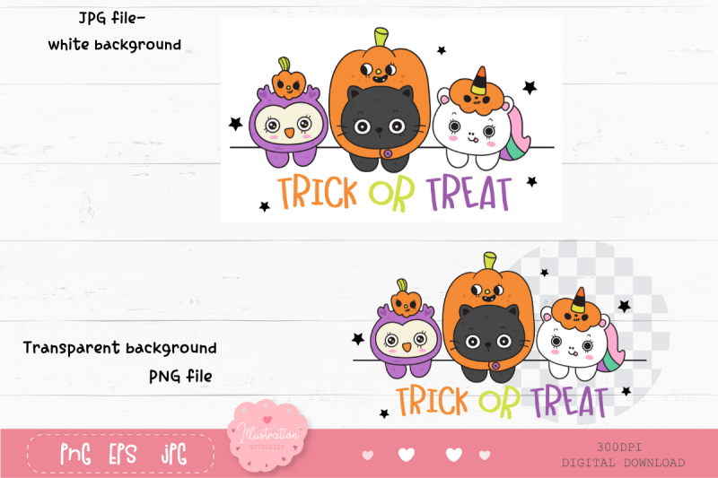 halloween-animal-cat-unicorn-and-owl-kawaii-cliparts-cartoon