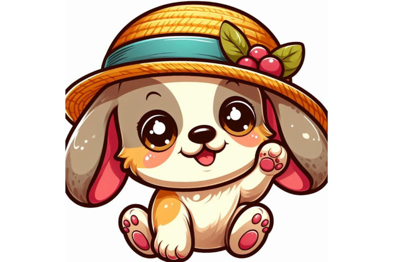 an-adorable-cartoon-puppy-with-a-hat