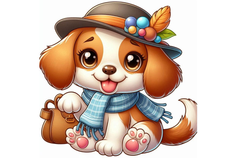 an-adorable-cartoon-puppy-with-a-hat