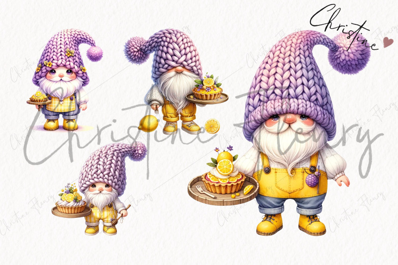 watercolor-lemon-baking-gnomes-clipart