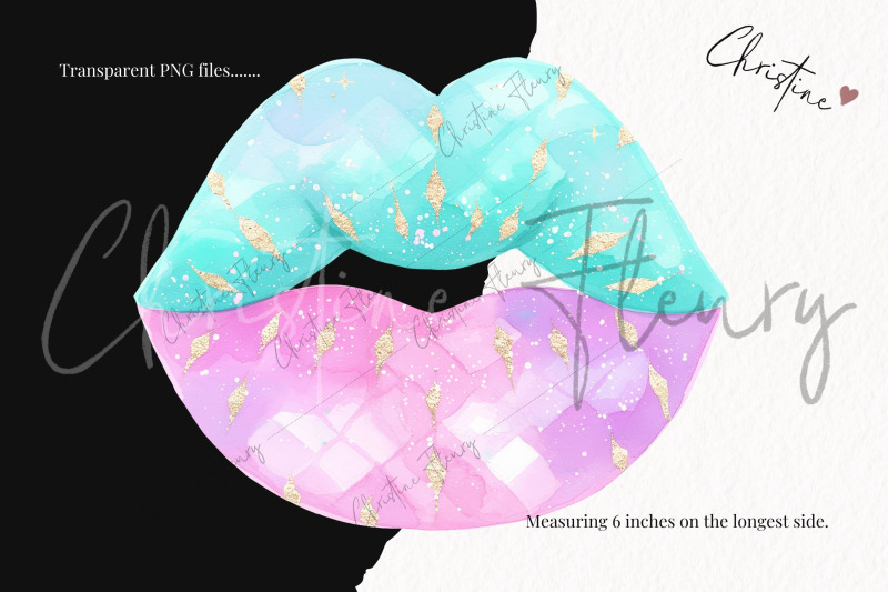 watercolor-pastel-mermaid-lips-clipart