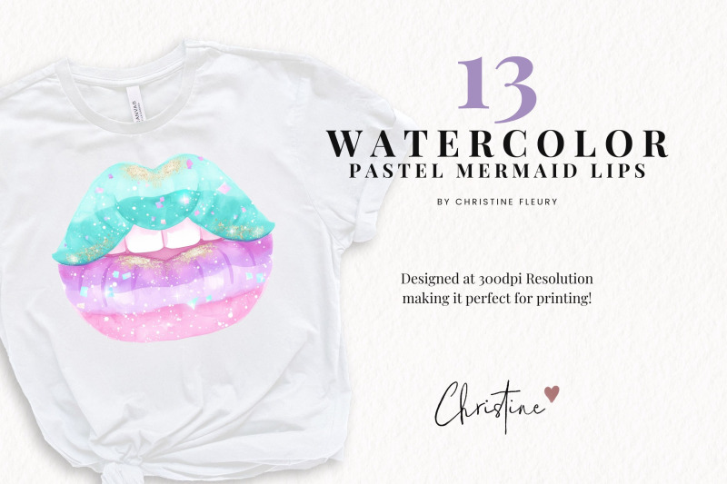 watercolor-pastel-mermaid-lips-clipart