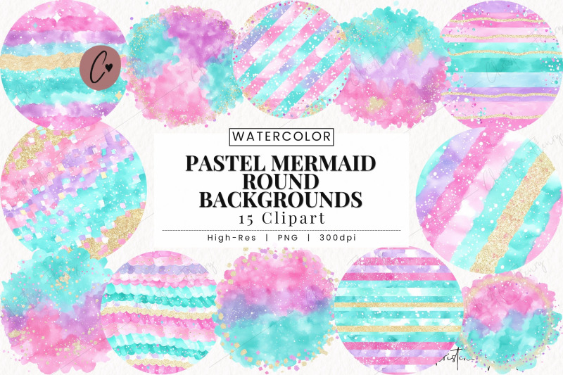 pastel-mermaid-round-backgrounds