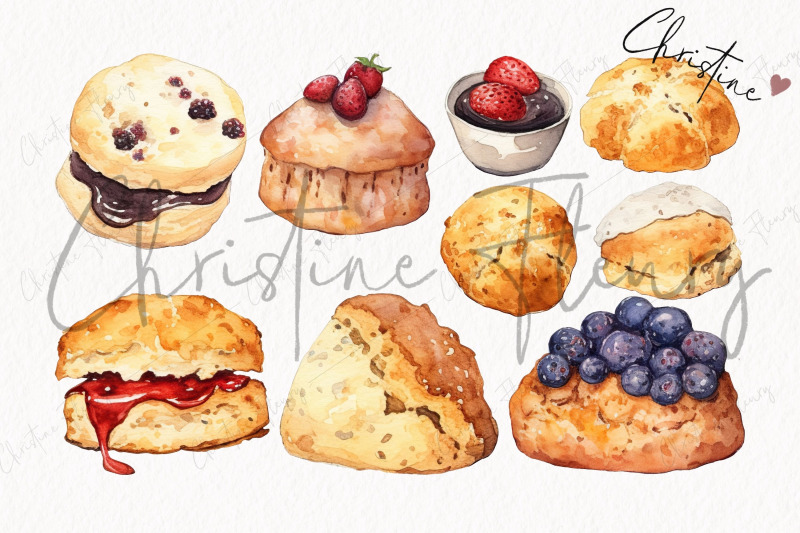 watercolor-scones-clipart