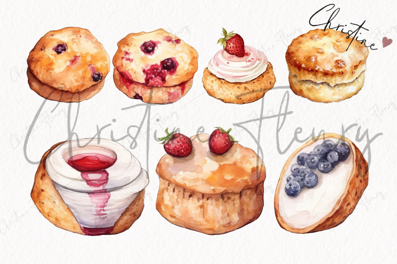 watercolor-scones-clipart