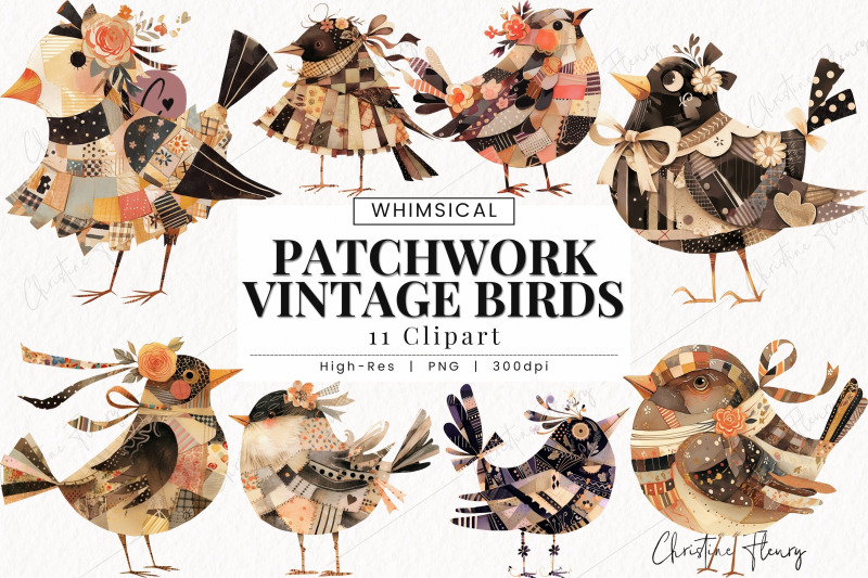 patchwork-vintage-birds-clipart