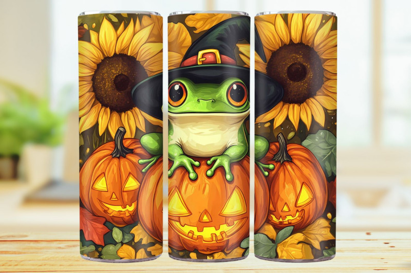 witch-frog-20oz-skinny-tumbler-wrap-sublimation-design