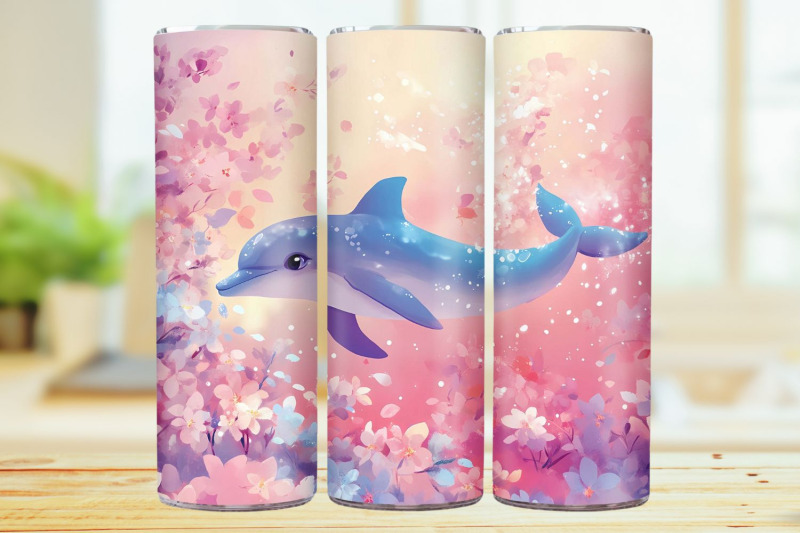 dolphin-tumbler-wrap-20oz-skinny-tumbler-sublimation-design