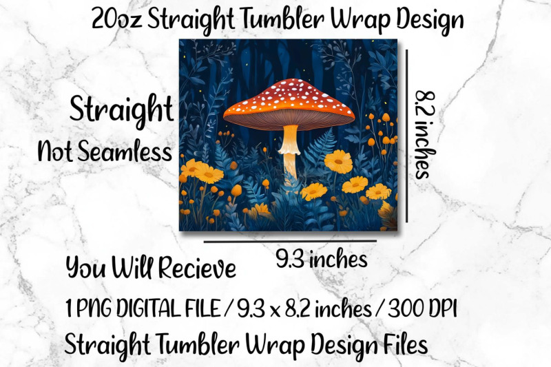 mushroom-tumbler-wrap-20oz-skinny-tumbler-wrap-sublimation-design